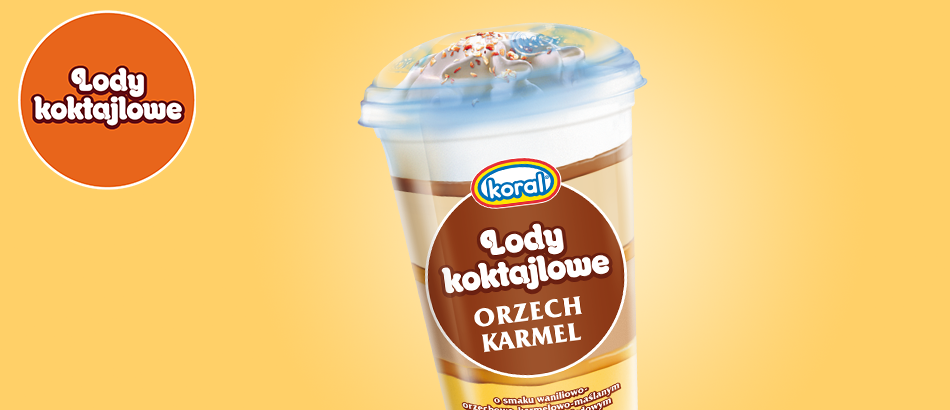 Vanilla, nut & caramel flavored ice cream with toffi & chocolate sauce